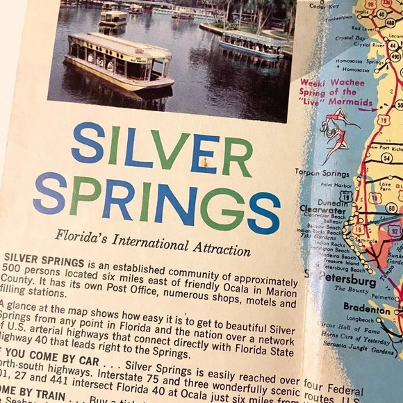 Vintage 1965 Florida Silver Springs Brochure Pamphlet Souvenir with Map - Picture 7 of 13